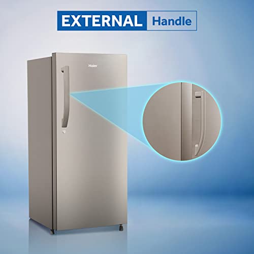 Haier 195L 5 Star with Inverter Direct-Cool Single Door Refrigerator (HED-20FDS - Brushline Silver/Dazzel Steel)