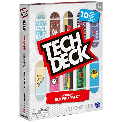 Tech Deck, DLX Pro 10-Pack of Collectible Fingerboards, For Skate Lovers Age 6 and up