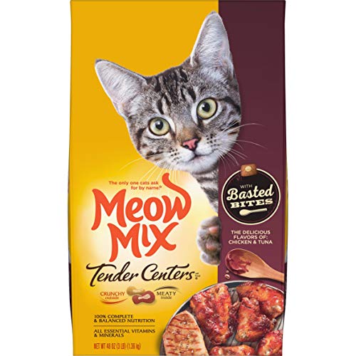 Meow Mix Tender Centers Dry Cat Food, Tuna & Whitefish, 3 Pound Bag