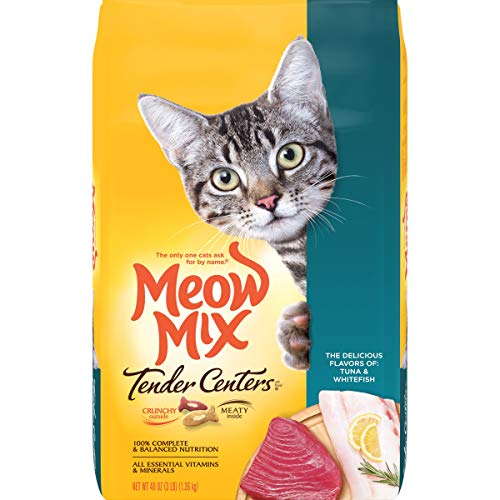 Meow Mix Tender Centers Dry Cat Food, Tuna & Whitefish, 3 Pound Bag