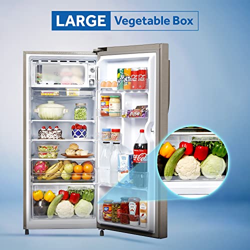 Haier 195L 5 Star with Inverter Direct-Cool Single Door Refrigerator (HED-20FDS - Brushline Silver/Dazzel Steel)