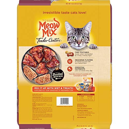 Meow Mix Tender Centers Dry Cat Food, Tuna & Whitefish, 3 Pound Bag