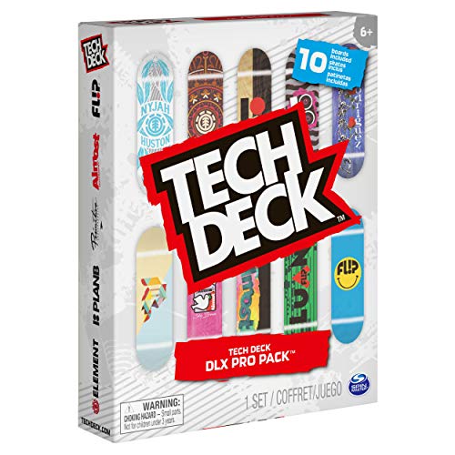 Tech Deck, DLX Pro 10-Pack of Collectible Fingerboards, For Skate Lovers Age 6 and up