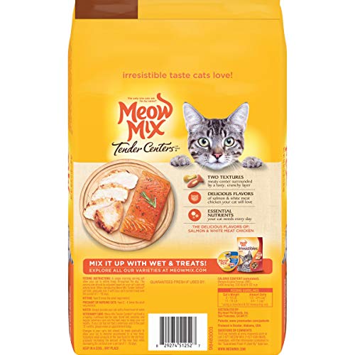 Meow Mix Tender Centers Dry Cat Food, Tuna & Whitefish, 3 Pound Bag