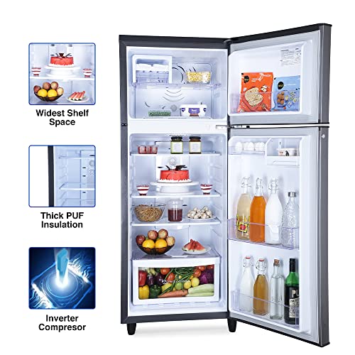 Godrej 255 L 2 Star Inverter Frost-Free Double Door Refrigerator with Jumbo Vegetable Tray (RF EON 255B 25 HI TH ST, Thunder Steel)