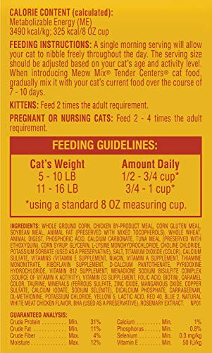 Meow Mix Tender Centers Dry Cat Food, Tuna & Whitefish, 3 Pound Bag