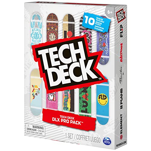 Tech Deck, DLX Pro 10-Pack of Collectible Fingerboards, For Skate Lovers Age 6 and up