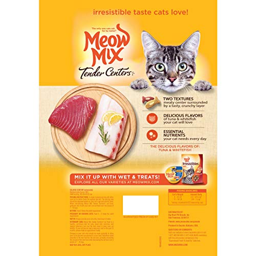 Meow Mix Tender Centers Dry Cat Food, Tuna & Whitefish, 3 Pound Bag