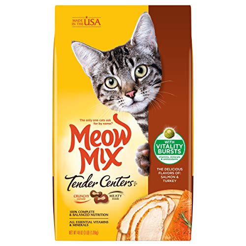 Meow Mix Tender Centers Dry Cat Food, Tuna & Whitefish, 3 Pound Bag