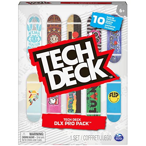 Tech Deck, DLX Pro 10-Pack of Collectible Fingerboards, For Skate Lovers Age 6 and up