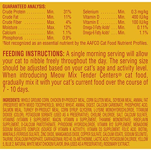 Meow Mix Tender Centers Dry Cat Food, Tuna & Whitefish, 3 Pound Bag