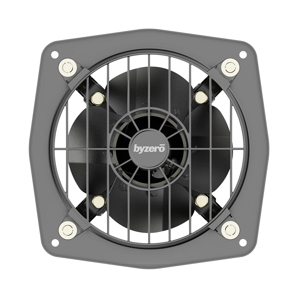 BYZERO Kuno HS - High Speed Metal Exhaust Fan 6" Deep Grey | Powerful, Efficient & Safe Domestic Ventilator Fan for Kitchen, Bathroom, Office with 2-Yrs Warranty